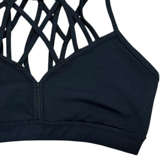 Forever 21 Black Sports Bra Racerback Cut Out Size Small Athleisure Workout - Picture 6 of 10